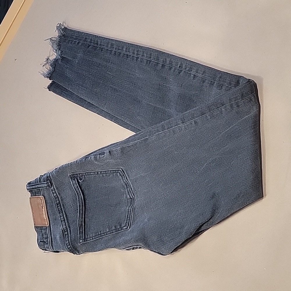 Madewell Size 25 Washed Black 9" High Rise Skinny Jeans, Raw Hem, Buttonfly